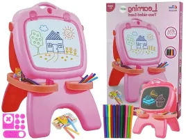 tablica-dwustronna-magnetyczna-kredowa-pisaki-kreda-szablony-rozowa