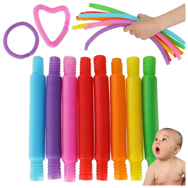 RURKI TUBY SENSORYCZNE RURY POP EDUKACYJNE DLA DZIECI GRUBE ZESTAW 8 SZT.