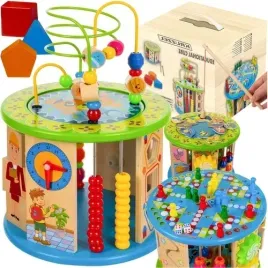 drewniana-kostka-edukacyjna-sorter-montessori-11-funkcji-labirynt-liczydlo