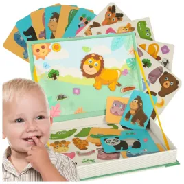 ukladanka-magnetyczna-dla-dzieci-puzzle-zwierzeta-safari-ksiazka-montessori