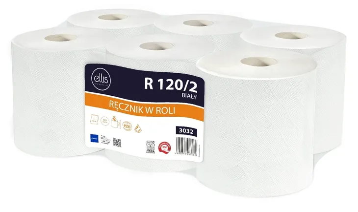 Ręcznik papierowy 120 m celuloza 6 szt. BIAŁY Lamix