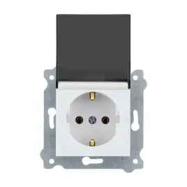 exen-gniazdo-pojedyncze-schuko-z-uziemieniem-biale-z-klapka-dymna-239-01e