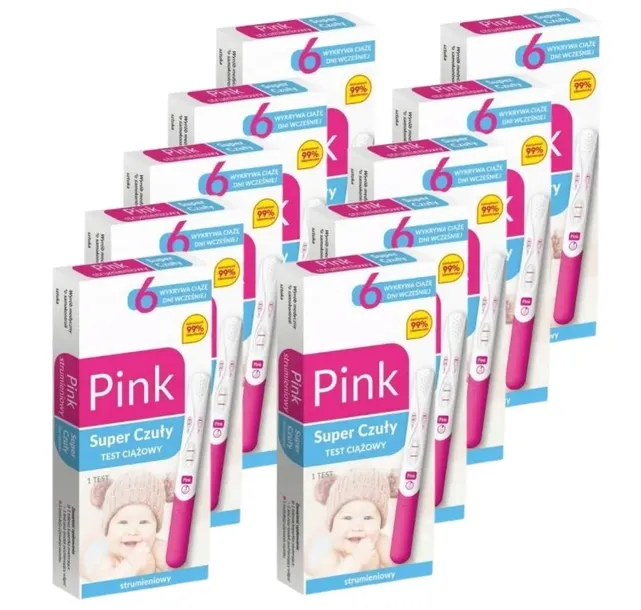 TEST CIĄŻOWY SUPER CZUŁY Strumieniowy PINK SZYBKI