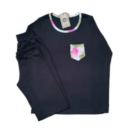 pizama-dluga-bawelna-czarna-kwiaty-l-gratis-butterflyandtiger