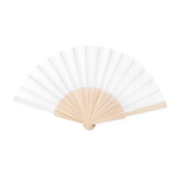 WACHLARZ DREWNIANY + TKANINA Duży 41cm Eleganckibiały