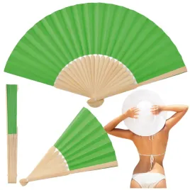 wachlarz-bambusowy-drewniany-papier-zielony