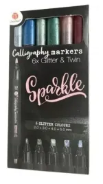 decotime-sparkle-markery-do-kaligrafii-brokatowe-2-rozne-koncowki-x-6kol