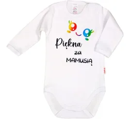 body-napis-nadruk-piekna-za-mamusia-r-98-klekle