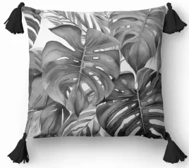 poduszka-dekoracyjna-45x45-kwiatowa-monstera-boho-szara