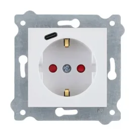 exen-gniazdo-pojedyncze-z-uziemieniem-schuko-2p-e-usb-typ-c-biale-274-01e