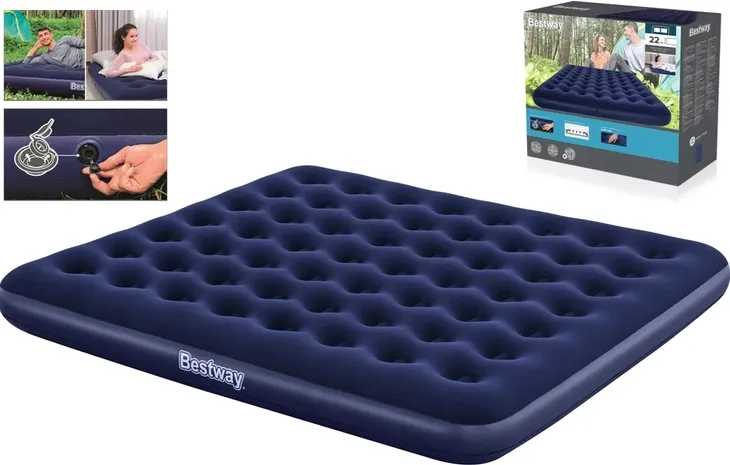 MATERAC DWUOSOBOWY DMUCHANY Welurowy Łóżko 203x183x22 2m Bestway DUŻY 2025