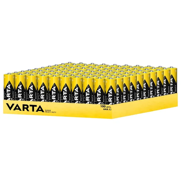 x100 BATERIE R3 AAA VARTA SUPER HEAVY DUTY 1.5V KOMPLET ZESTAW BATERII