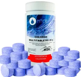 Zdjęcie produktu CHLOR JACUZZI SPA NIEBIESKIE TABLETKI NIEBIESKA WODA CHEMIA DO BASENU 20g