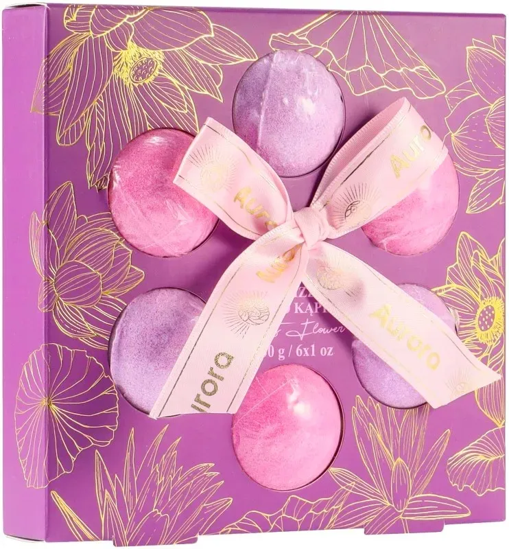 aurora-kule-musujace-do-kapieli-zestaw-prezentowy-kwiat-lotosu-na-prezent