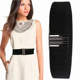 pasek-damski-czarny-elastyczny-szeroki-gumka