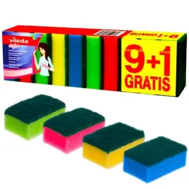 Zdjęcie produktu Vileda zmywak chłonna wydajna naturalna gąbka do naczyń kuchennych 9+1szt