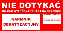 Zdjęcie produktu NAKLEJKA OSTRZEGAWCZA NA KARMNIK STACJA DERATYZACYJNA TRUTKA NA MYSZY