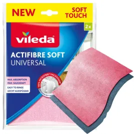 Zdjęcie produktu VILEDA Actifibre SOFT Ściereczka UNIWERSALNA DO OKIEN LUSTER KUCHNI 2 SZT