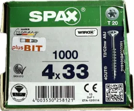 spax-wkrety-uniwersalne-do-drewna-4x33mm-wirox-1000szt