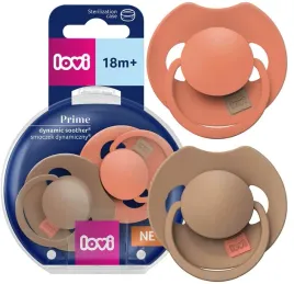 smoczek-uspokajajacy-silikonowy-lovi-prime-18m-2-szt-granola-orange