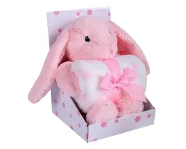 zestaw-kocyk-miekki-soft-75-100-cm-mis-rozowy-kroliczek-zestaw-na-prezent