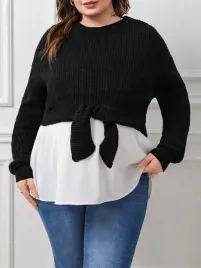 sweterek-ciazowy-z-bluzka-2w1-czarno-bialy-casual-shein-xl-42