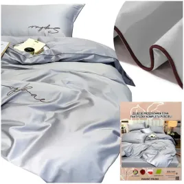 posciel-160x200-komplet-4cz-jednolita-z-haftem-mikrofibra-areta-szara