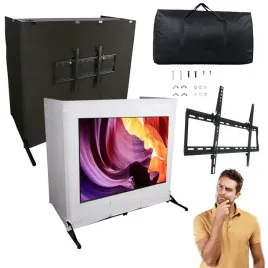 stanowisko-dla-dj-parawan-z-uchwytem-do-telewizora-dwa-blaty-czarna-biala