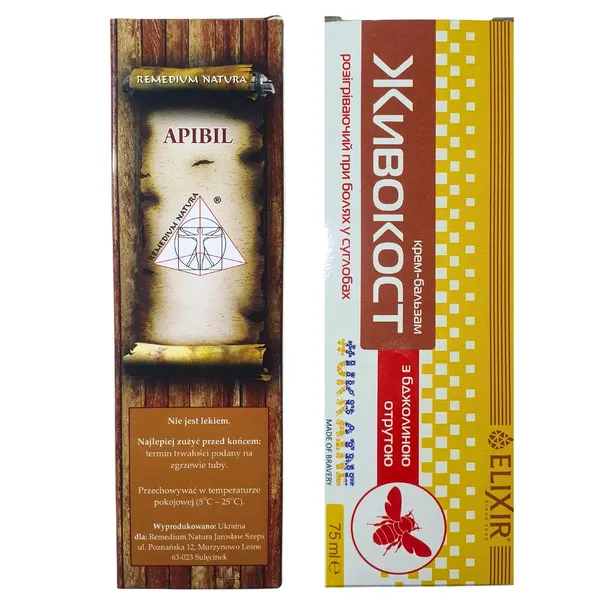 APIBIL Maść z JADEM pszczelim i Maść ELIXIR Bóle Mięśni Stawów Kolan