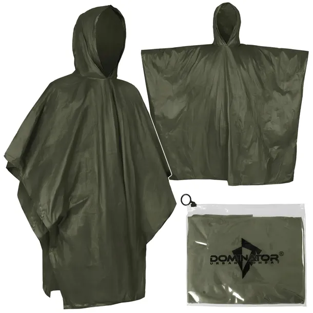 Peleryna Przeciwdeszczowa Ponczo Poncho z Kapturem Vinyl Dominator Oliwkowa