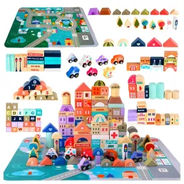 klocki-drewniane-miasto-zestaw-puzzle-mata-115-elementow-kreatywna-zabawa
