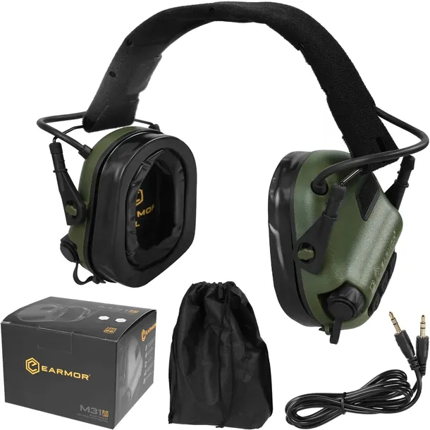 AKTYWNE Słuchawki Strzeleckie Ochrona Słuchu Earmor M31 PLUS Foliage Green