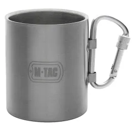 kubek-turystyczny-m-tac-280ml-z-karabinczykiem-stal-nierdzewna-srebrny