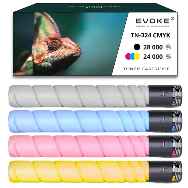 4x toner do drukarki Konica Minolta TN324 | Zestaw CMYK TN-324
