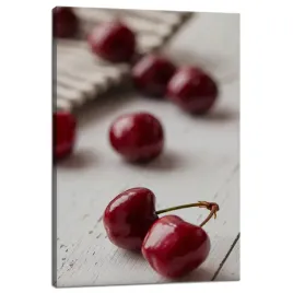 obraz-na-plotnie-kuchnia-owoce-wisnie-40x60-cm-drewniane-tlo-motyw-kuchni
