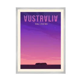 plakat-panstwa-australia-fioletowe-niebo-kosmos-24x30-cm-ramka-srebrna