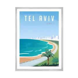 plakat-miasta-tel-aviv-izreal-24x30-cm-ramka-srebrna-izrael