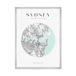 plakat-mapa-miasta-sydney-australia-kolo-24x30-cm-ramka-srebrna