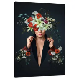 obraz-na-plotnie-kwiaty-kobieta-pieknosc-natura-80x120-cm