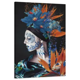 obraz-na-plotnie-pomalowana-kobieta-natura-przyroda-60x90-cm