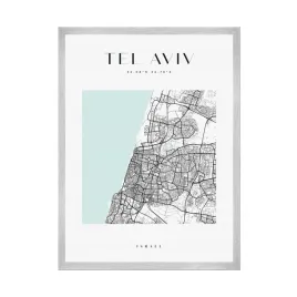 plakat-mapa-miasta-tel-aviv-izreal-kwadrat-24x30-cm-ramka-srebrna