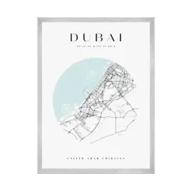 plakat-mapa-miasta-dubaj-kolo-24x30-cm-ramka-srebrna