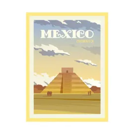 plakat-panstwa-meksyk-chichen-itza-piramida-majowie-24x30-cm-ramka-zolta