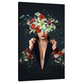 obraz-na-plotnie-kwiaty-kobieta-pieknosc-natura-70x120-cm