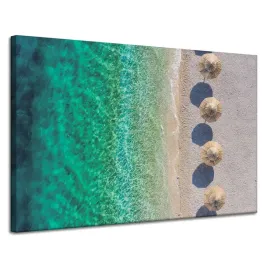 obraz-na-plotnie-brzeg-fale-spokoj-slomiane-parasole-120x80-cm