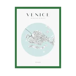 plakat-mapa-miasta-wenecja-kolo-40x50-ramka-zielona