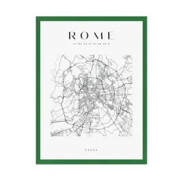 plakat-mapa-miasta-rzym-kwadrat-40x50-ramka-zielona