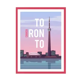 plakat-miasta-toronto-24x30-cm-ramka-amarant-kanada-ameryka-polnocna