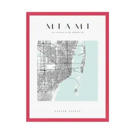 plakat-mapa-miasta-miami-kwadrat-24x30-amarant