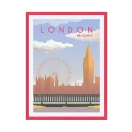 plakat-miasta-londyn-big-ben-24x30-ramka-amarant-wielka-brytania